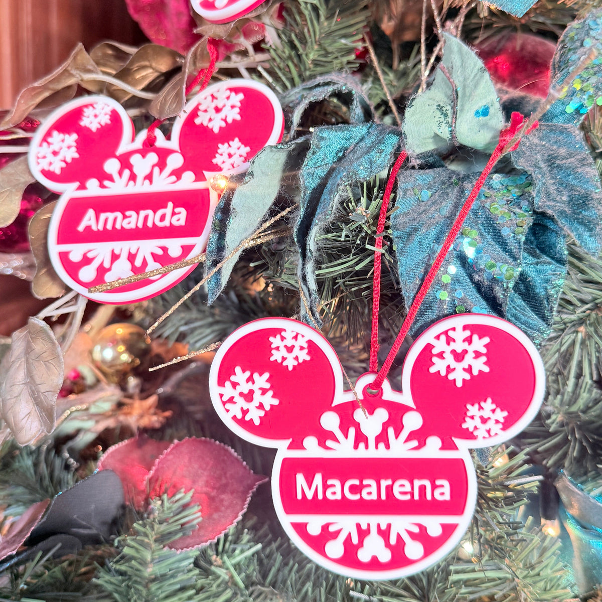 Adorno 3D Personalizado con Nombre Mickey Mouse Navidad