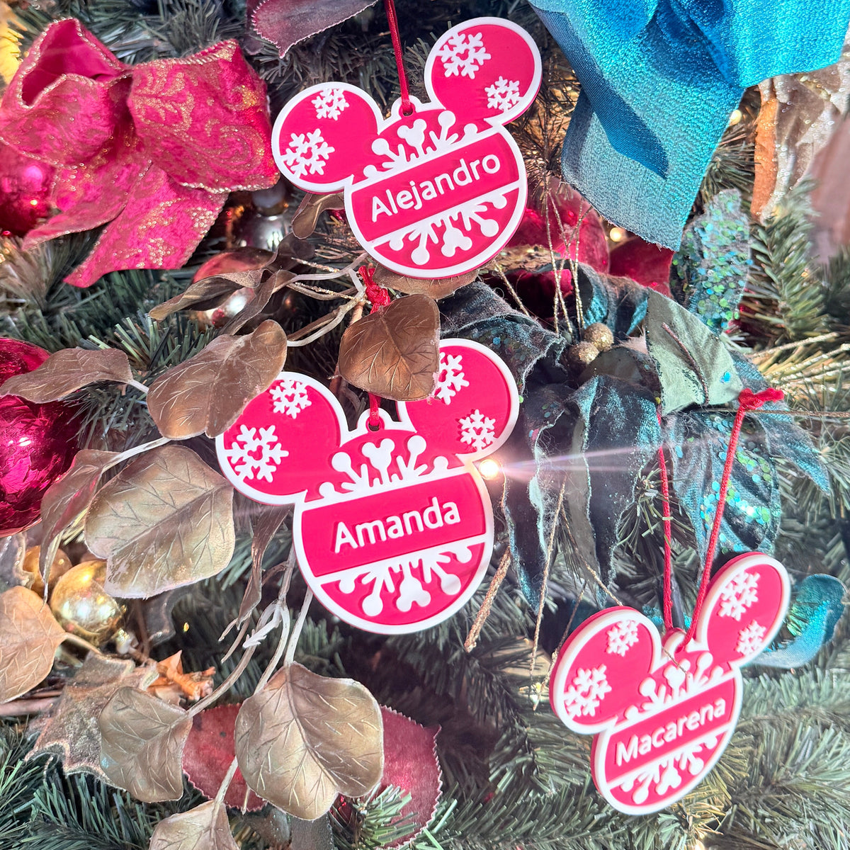 Adorno 3D Personalizado con Nombre Mickey Mouse Navidad