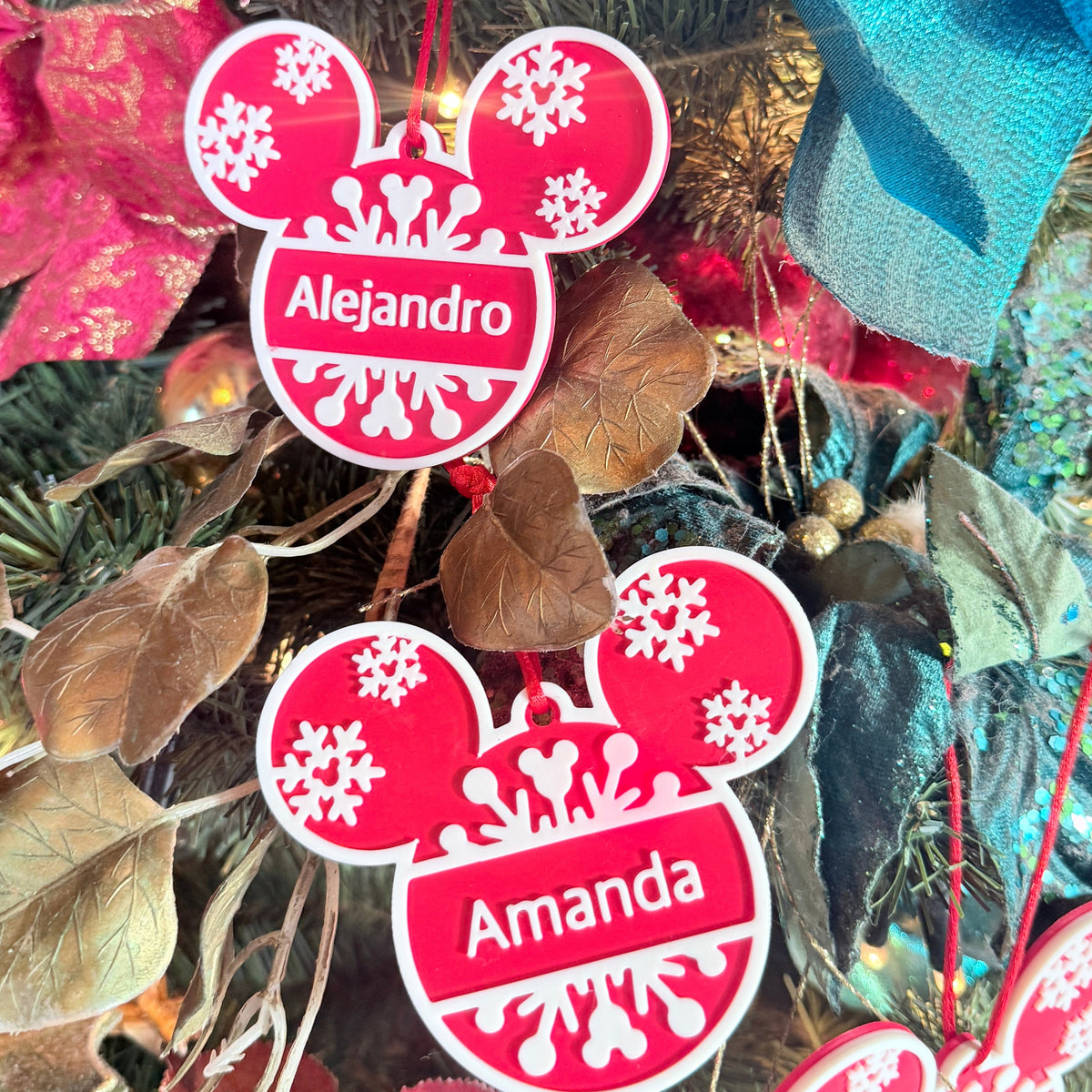 Adorno 3D Personalizado con Nombre Mickey Mouse Navidad