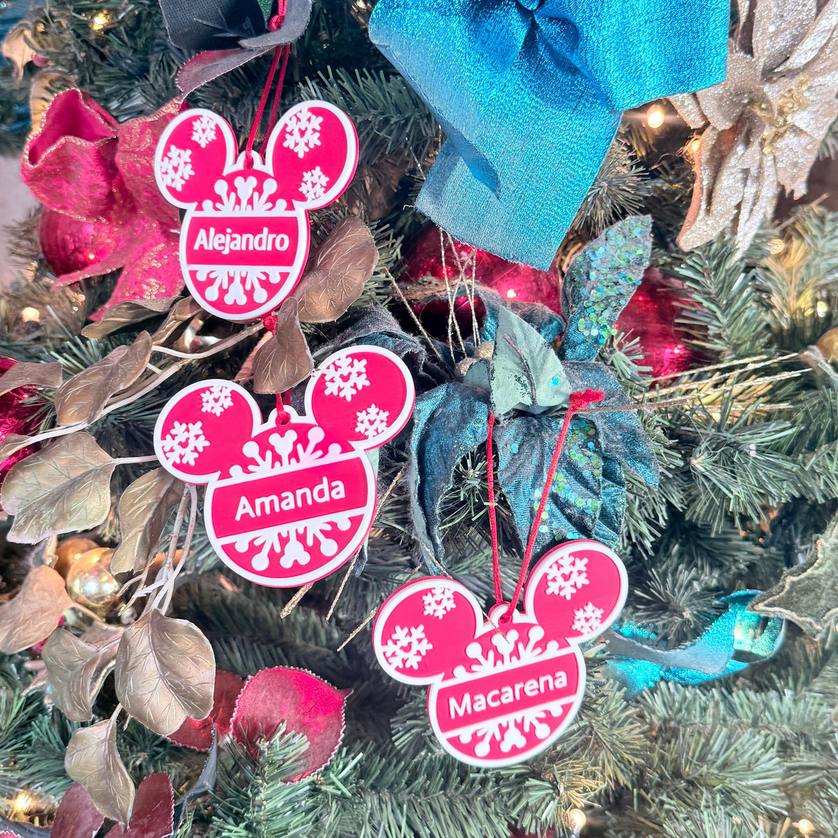 Adorno 3D Personalizado con Nombre Mickey Mouse Navidad