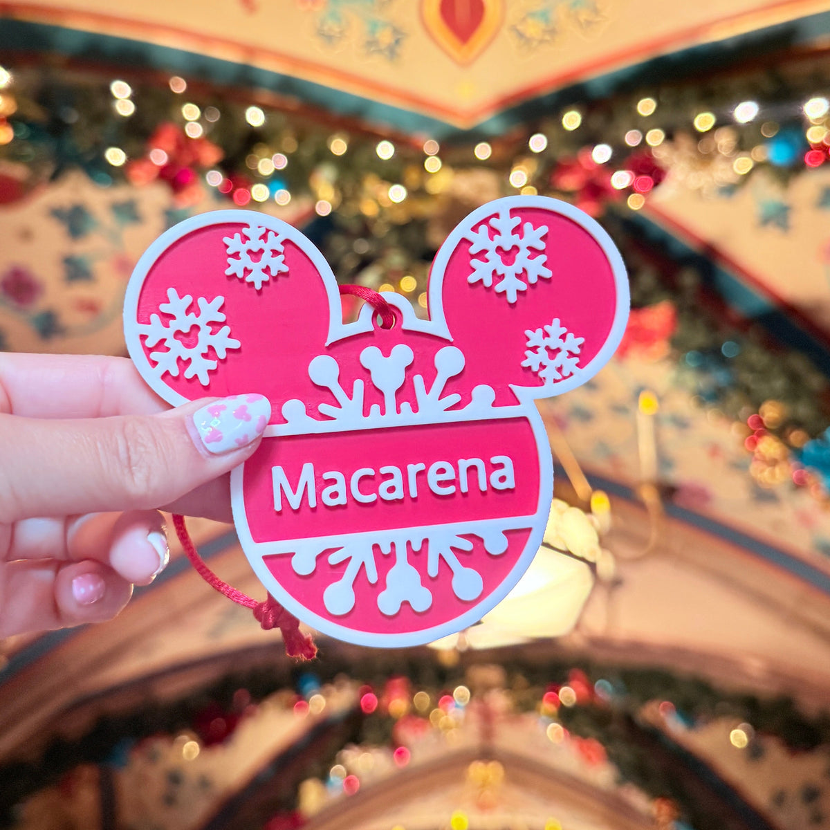 Adorno 3D Personalizado con Nombre Mickey Mouse Navidad