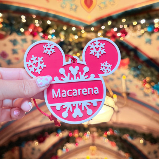 Adorno 3D Personalizado con Nombre Mickey Mouse Navidad