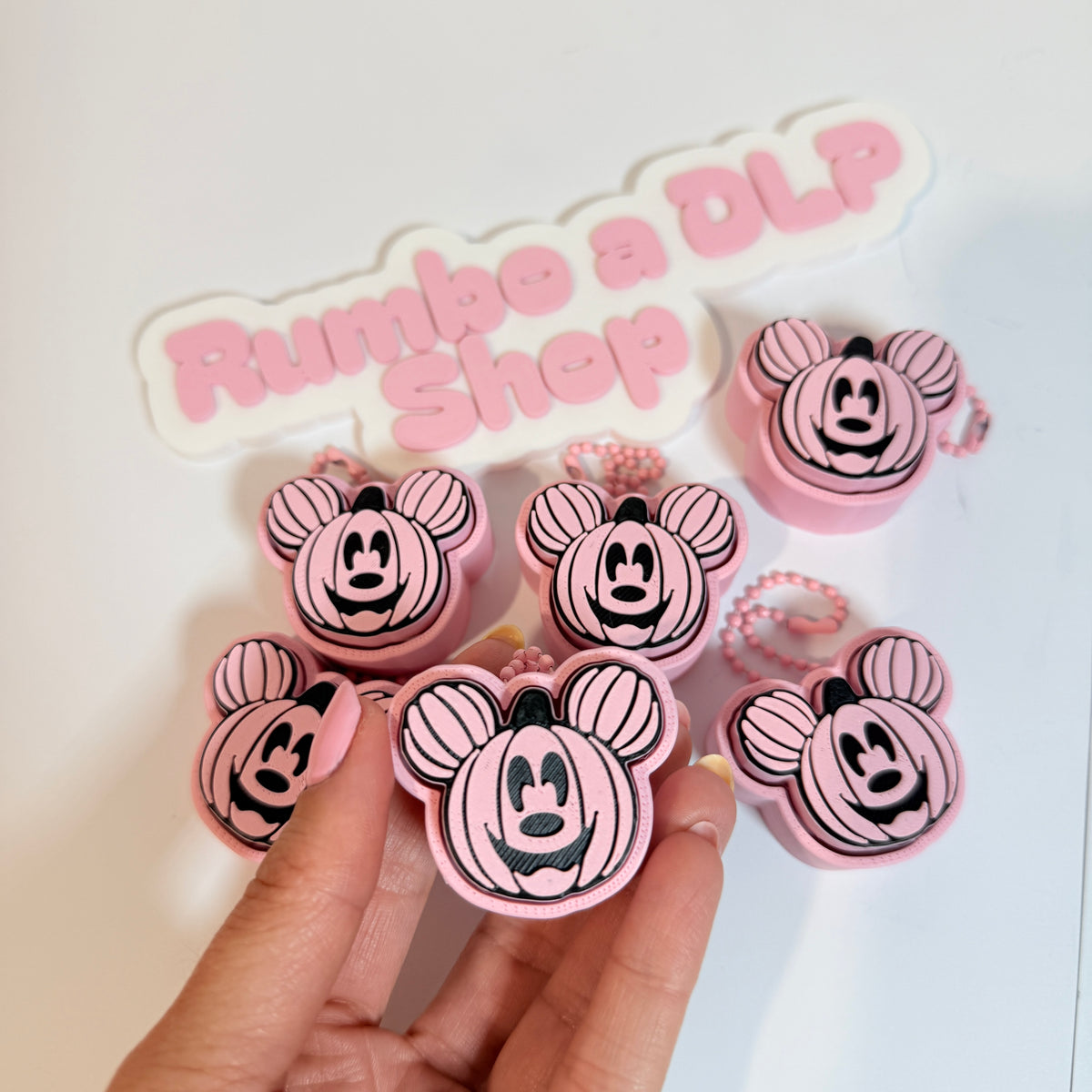 Llavero Clicker Mickey Mouse Pink Pumpkin