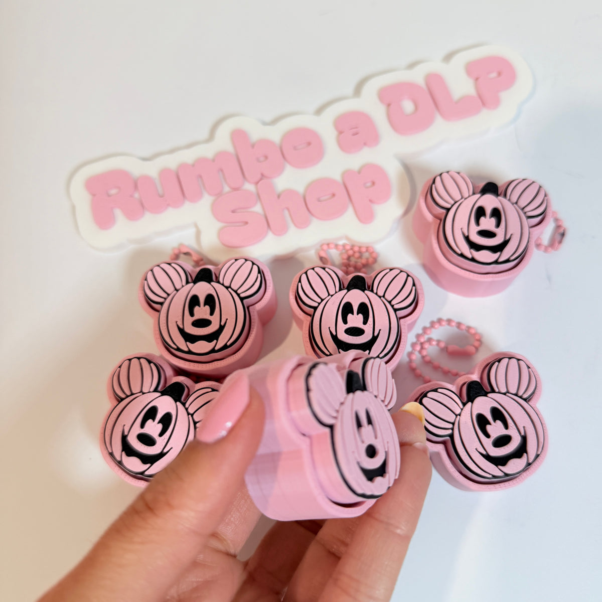 Llavero Clicker Mickey Mouse Pink Pumpkin