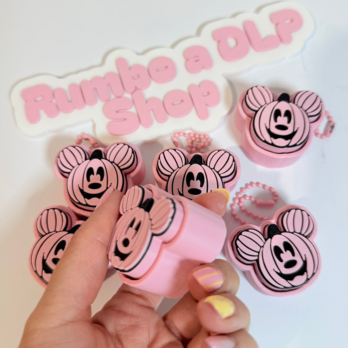 Llavero Clicker Mickey Mouse Pink Pumpkin