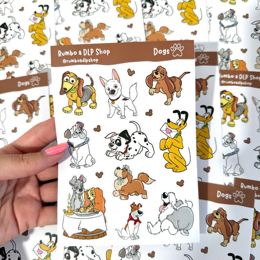 Hoja de pegatinas Disney Dogs A6