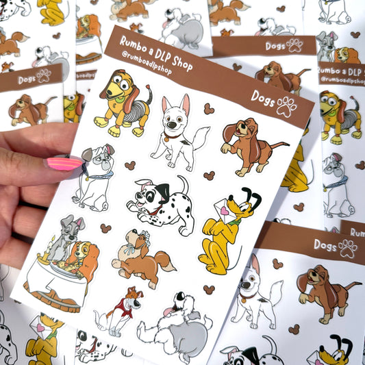 Hoja de pegatinas Disney Dogs A6