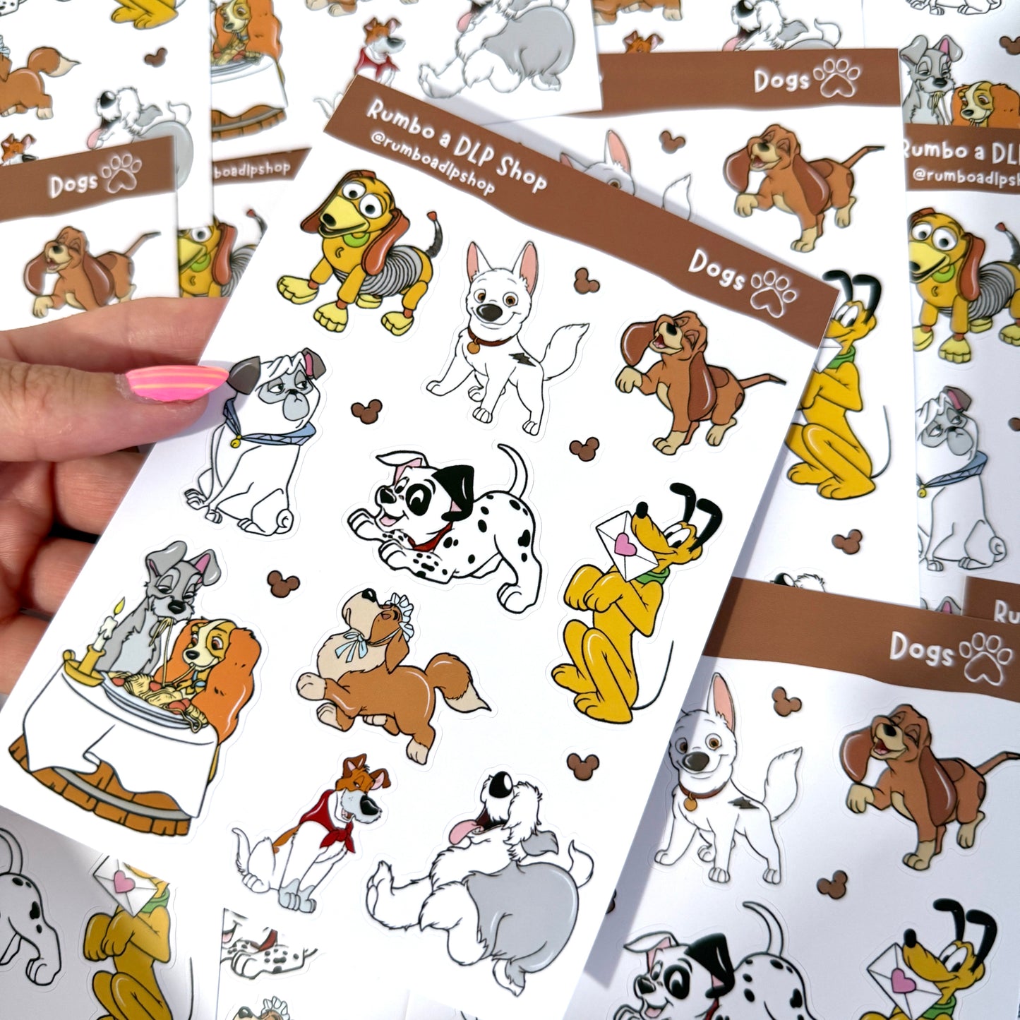 Hoja de pegatinas Disney Dogs A6