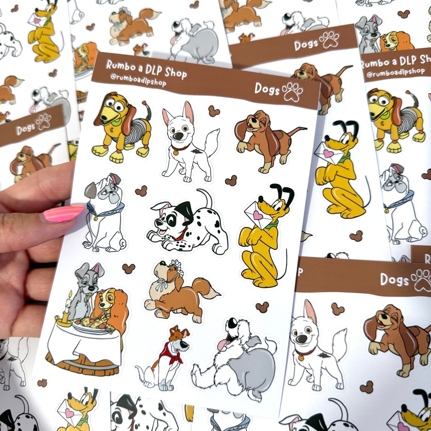 Hoja de pegatinas Disney Dogs A6
