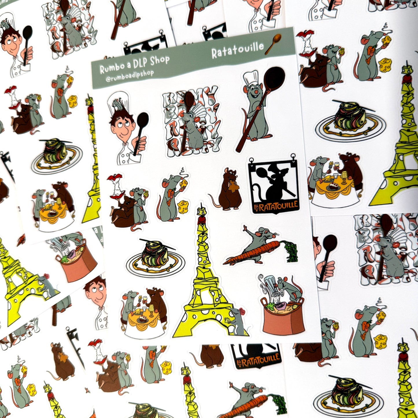 Hoja de pegatinas Ratatouille Remy A6
