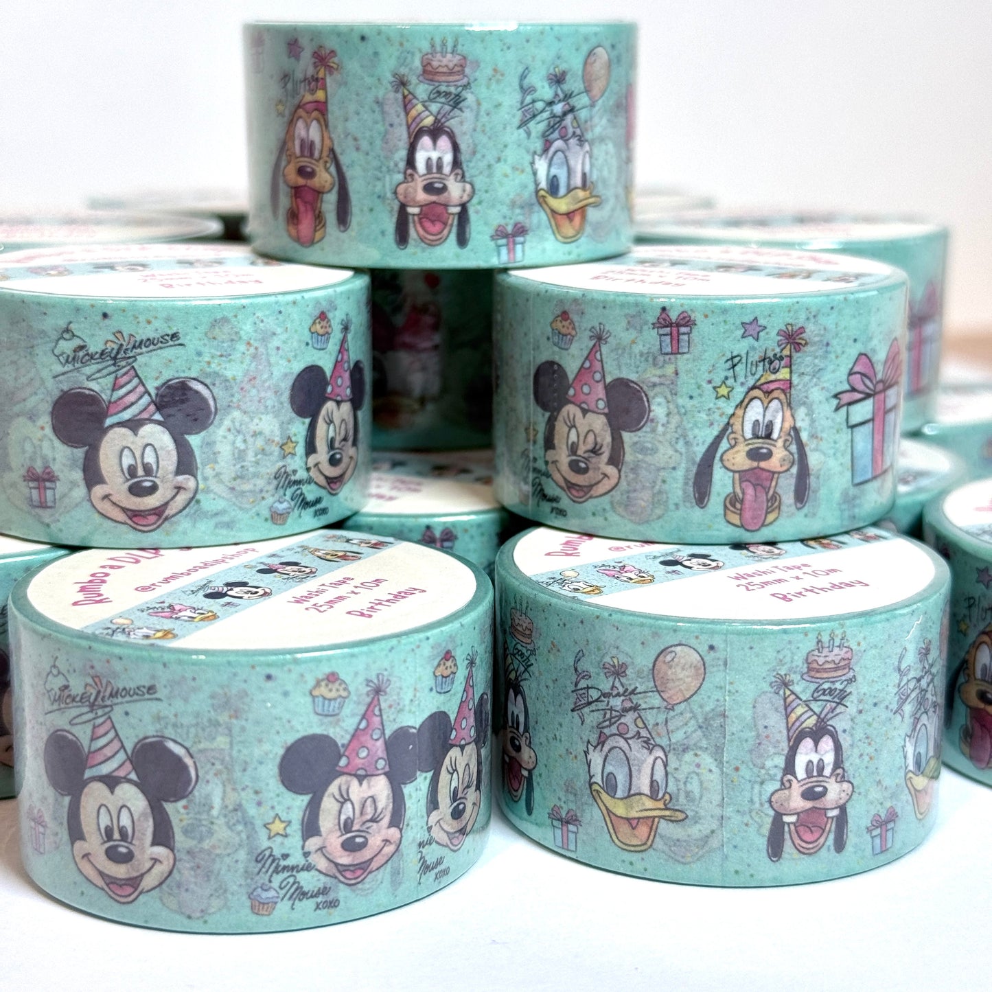 Washi Tape Birthday Personajes Disney Mickey Minnie Mouse y amigos