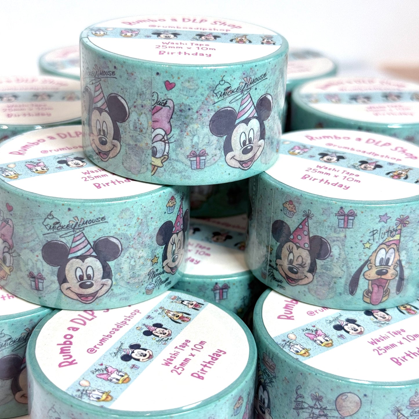 Washi Tape Birthday Personajes Disney Mickey Minnie Mouse y amigos