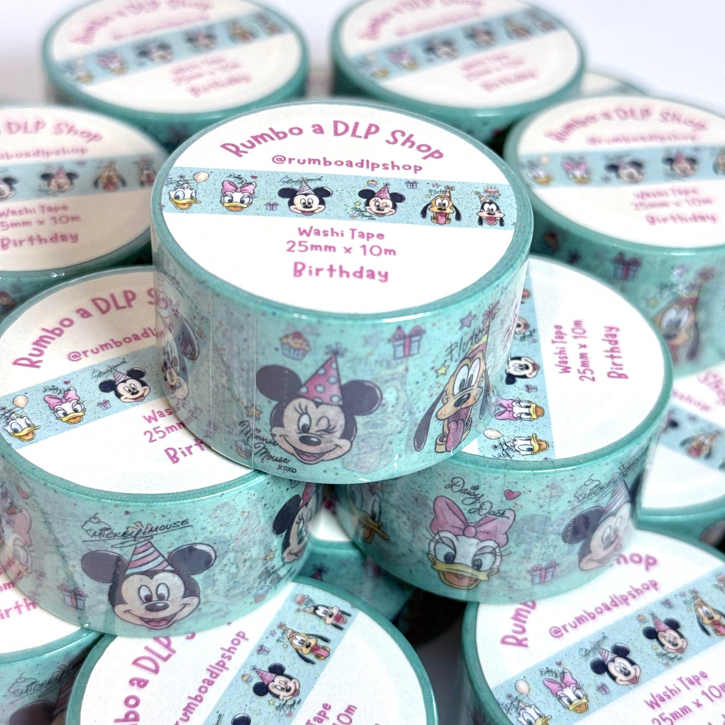 Washi Tape Birthday Personajes Disney Mickey Minnie Mouse y amigos