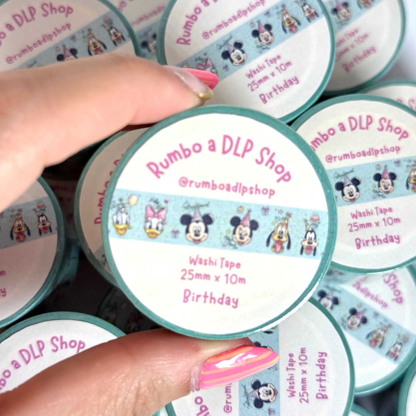 Washi Tape Birthday Personajes Disney Mickey Minnie Mouse y amigos