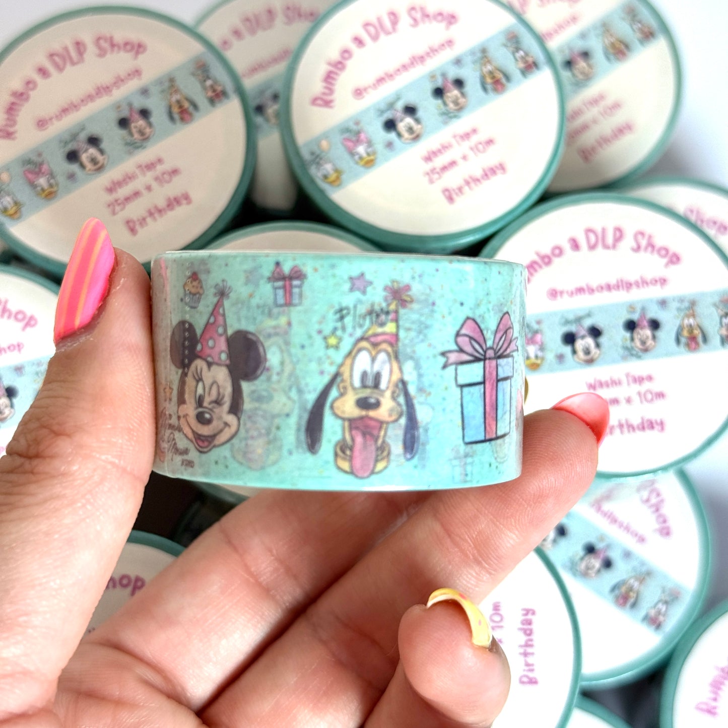 Washi Tape Birthday Personajes Disney Mickey Minnie Mouse y amigos