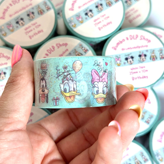 Washi Tape Birthday Personajes Disney Mickey Minnie Mouse y amigos