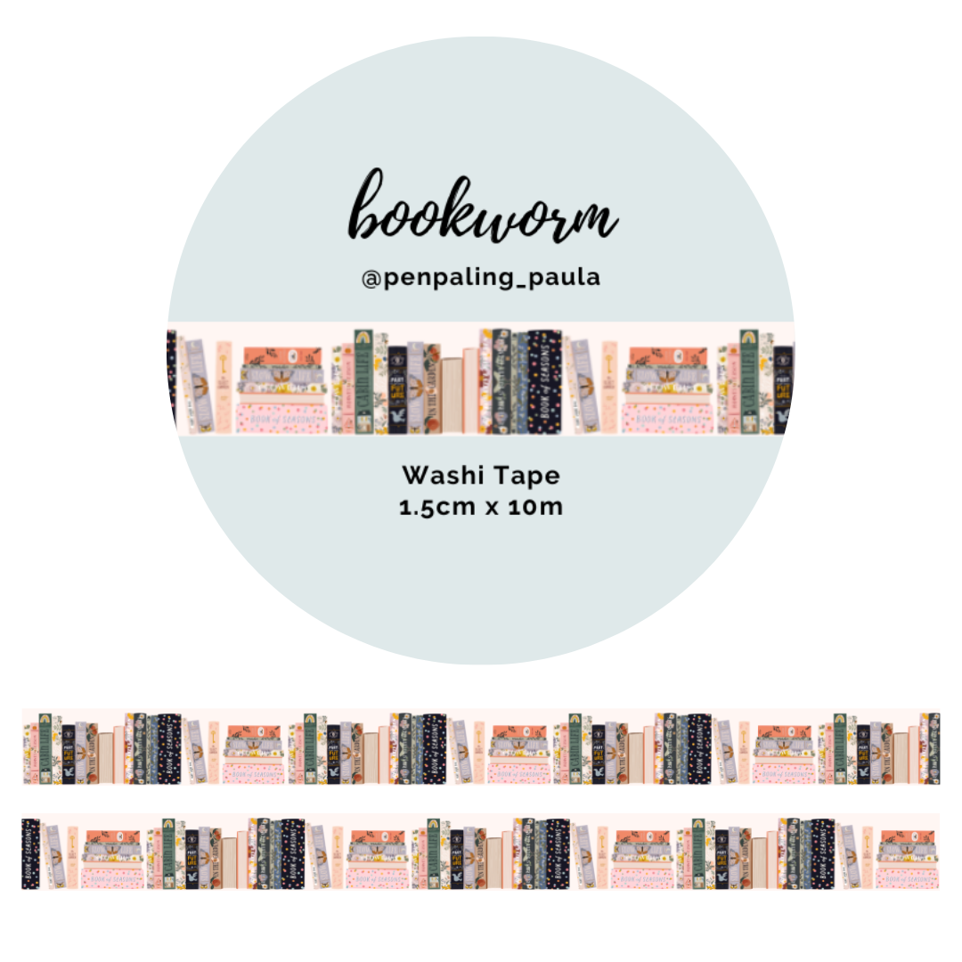 Washi tape Libros bookworm
