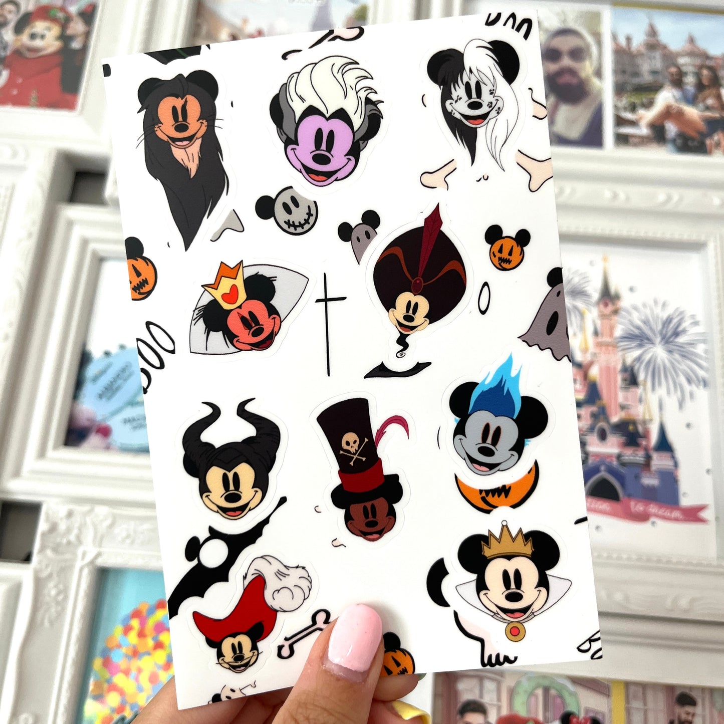Hoja de pegatinas Mickey Mouse Villanos Halloween