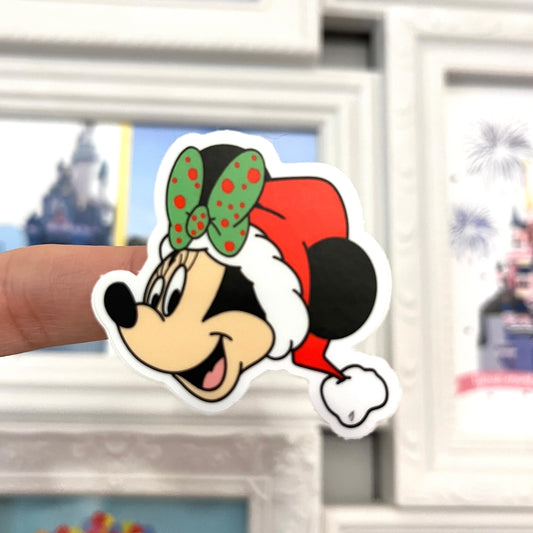 Pegatina Minnie Mouse Santa Navidad