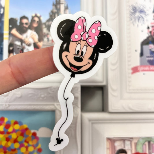Pegatina Globo lazo rosa Minnie Mouse