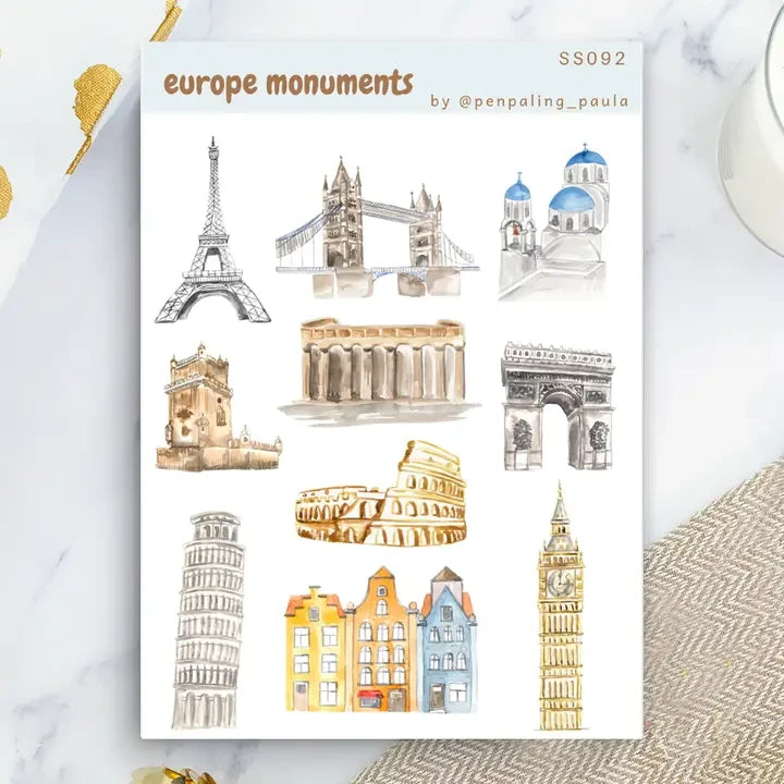 Hoja de pegatinas Monumentos de Europa