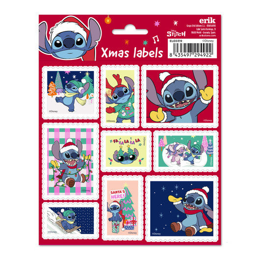Etiquetas Adhesivas Navidad Stitch Disney
