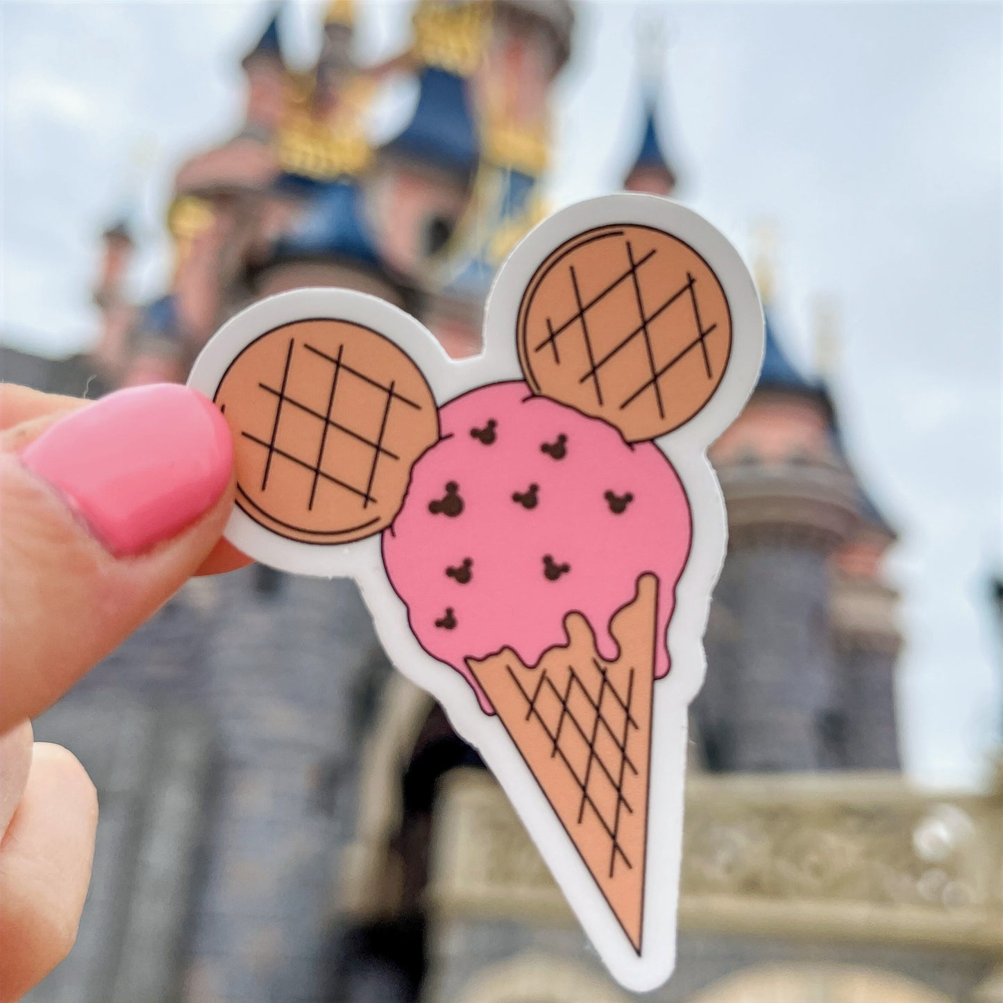 Pegatina Helado con orejas Mickey Mouse