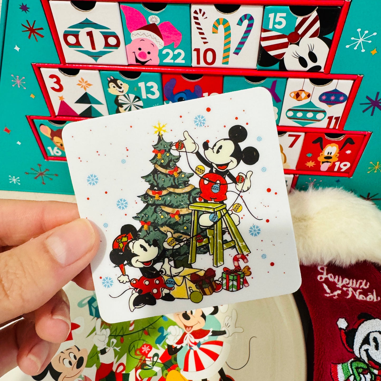 Pegatina Mickey y Minnie Mouse Arbol Navidad