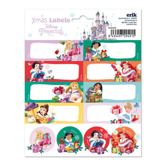 Etiquetas Adhesivas Navidad Princesas Disney
