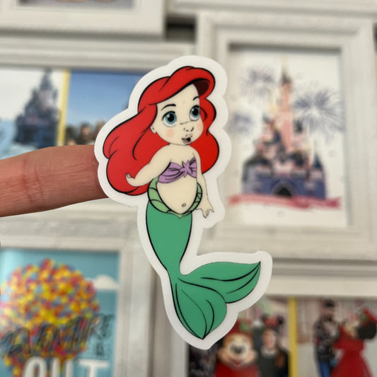 Pegatina transparente Ariel La Sirenita Animator