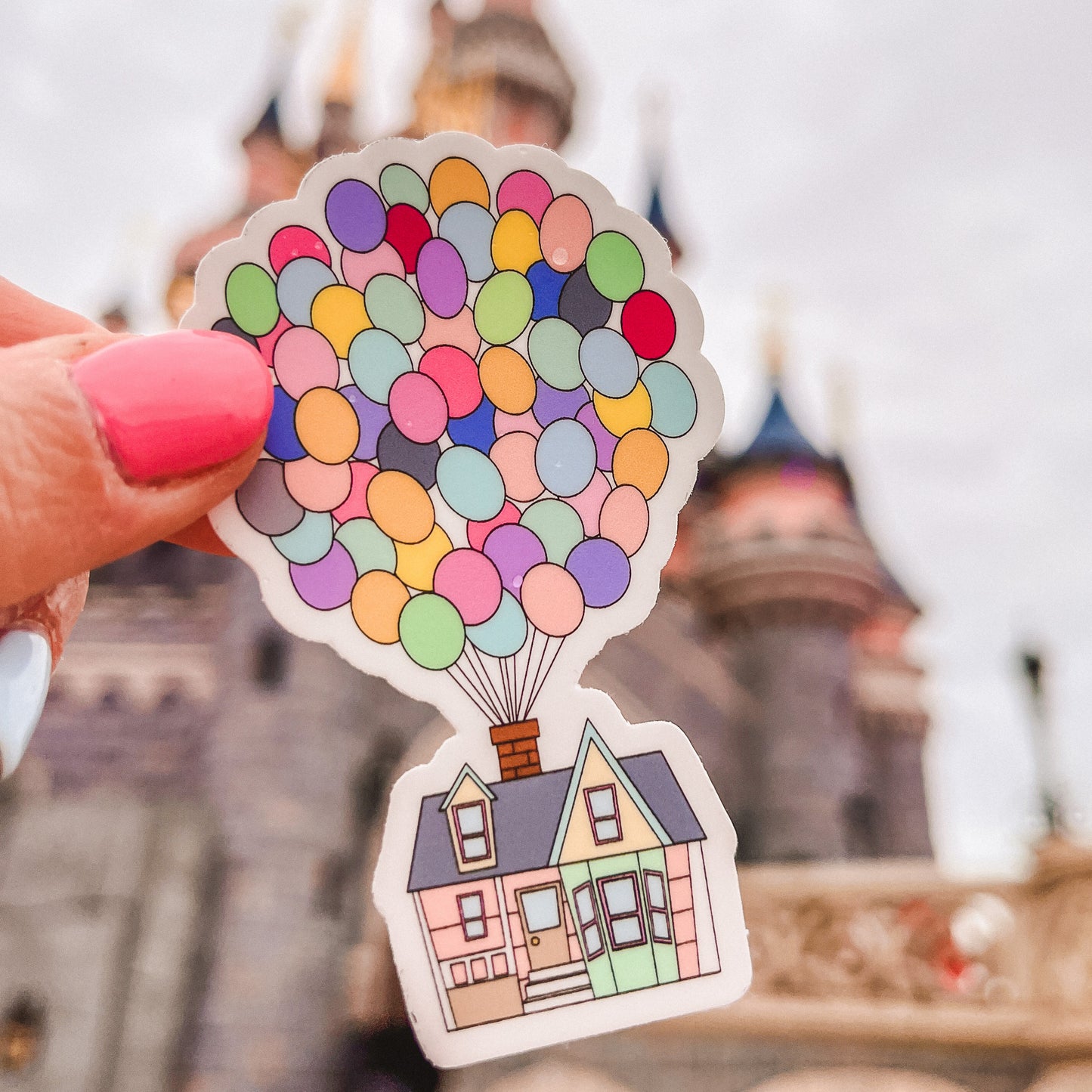 Pegatina Casita Up Globos pastel