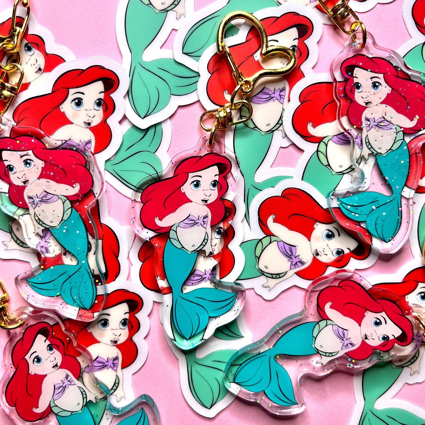 Llavero glitter Ariel La Sirenita Animator