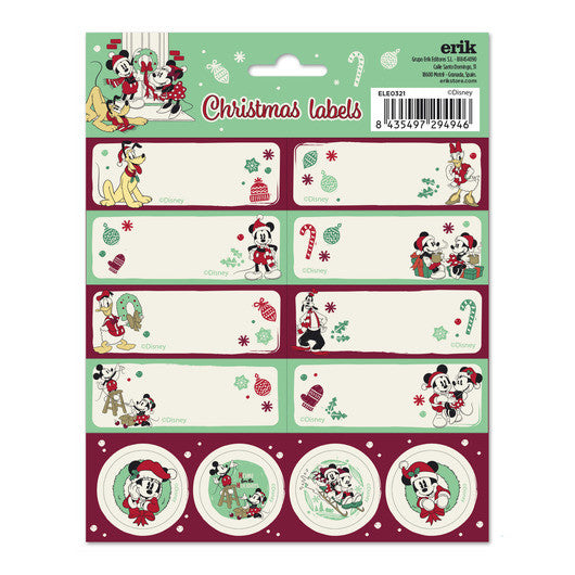 Etiquetas Adhesivas Navidad Mickey Mouse Amigos Disney