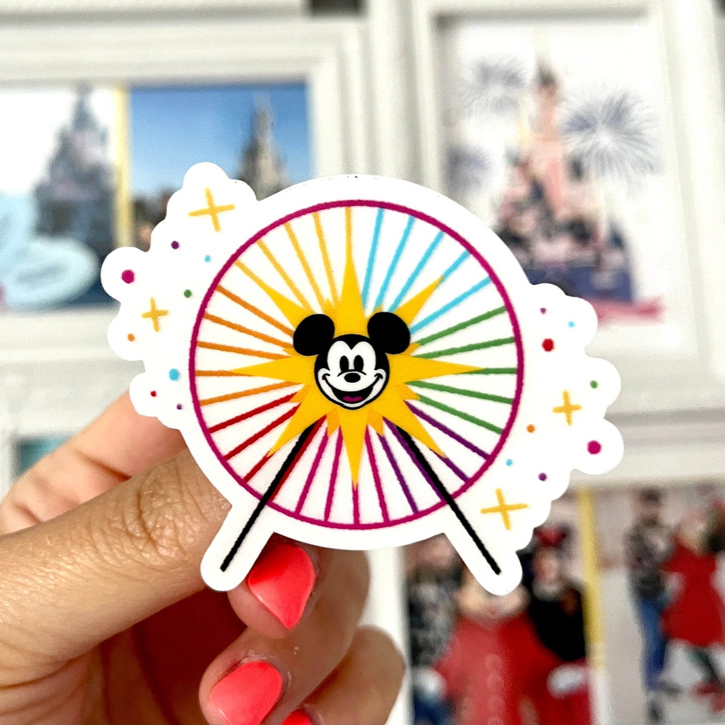 Pegatina transparente Noria Mickey Mouse