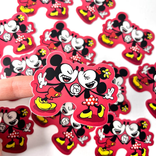 Pegatina Beso Minnie y Mickey Mouse