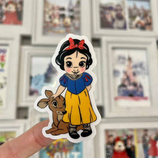 Pegatina transparente Snow White Blancanieves y los 7 enanitos Animator