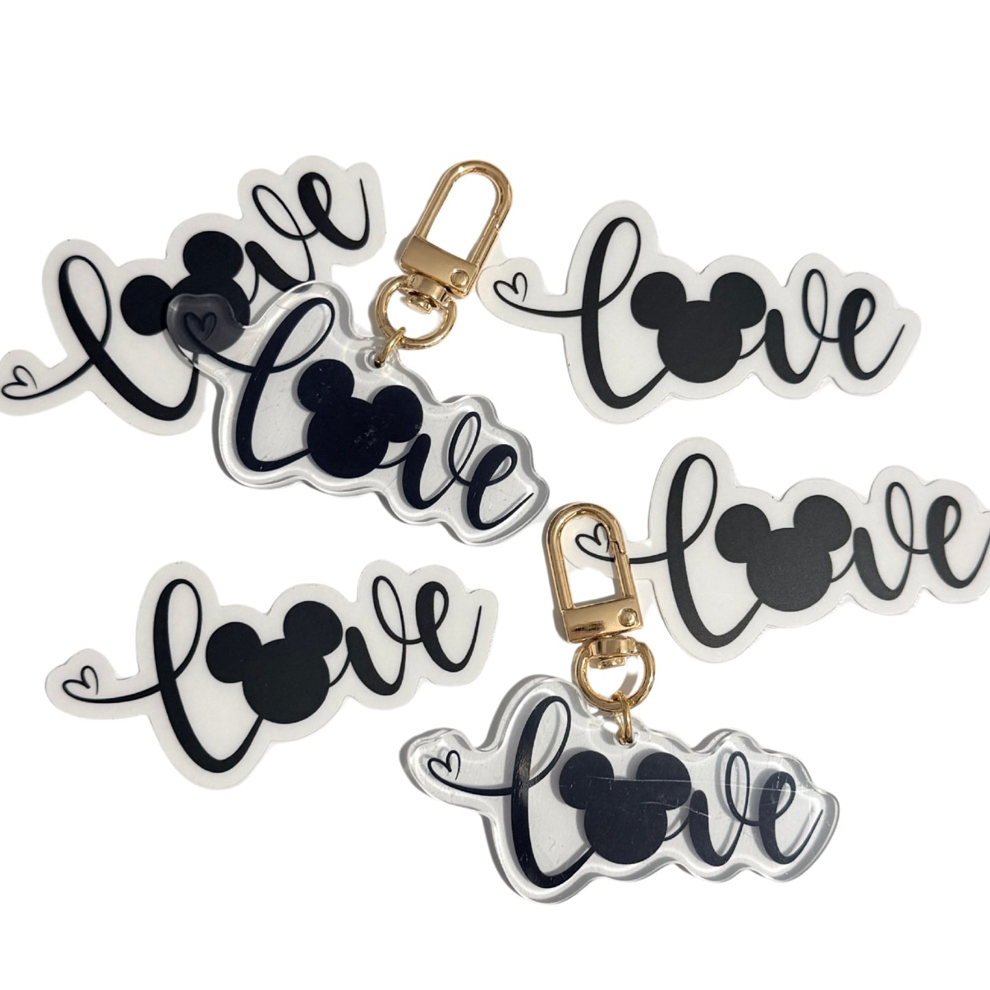 Llavero y pegatina Love Mickey