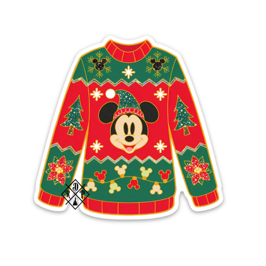 Pegatina Glitter Jersey Mickey Mouse Navidad