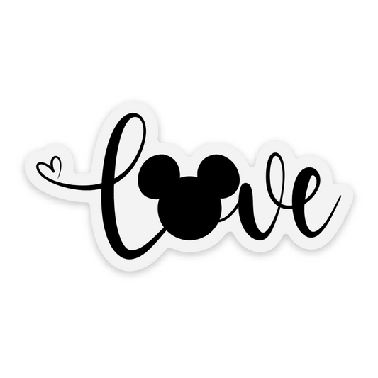 Pegatina transparente Love Mickey Mouse