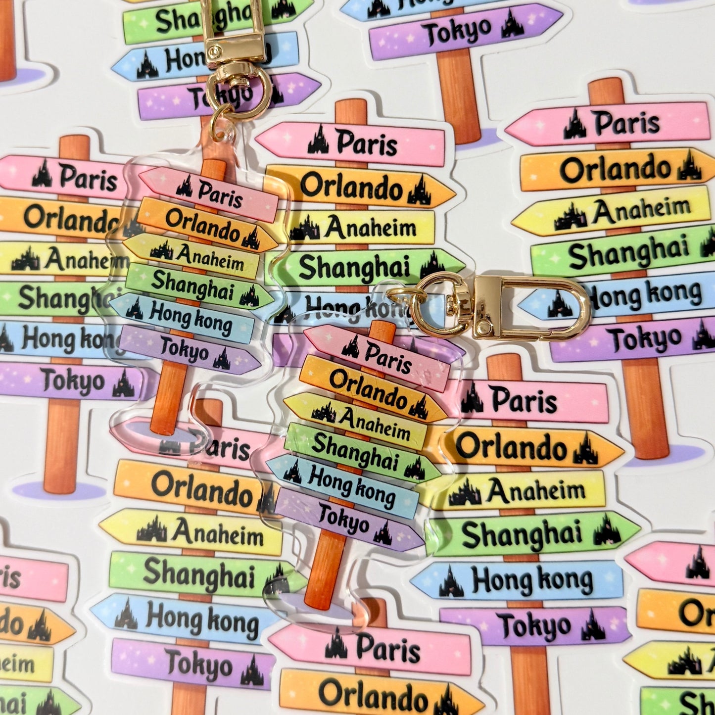 Llavero y pegatina Señal Parques Disney