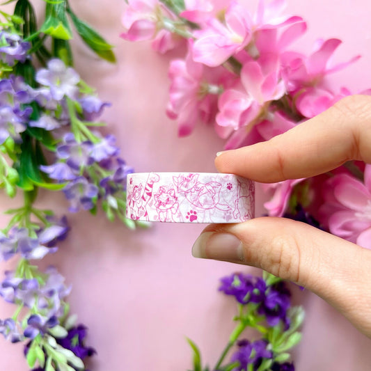 Washi Tape Cats in Pink