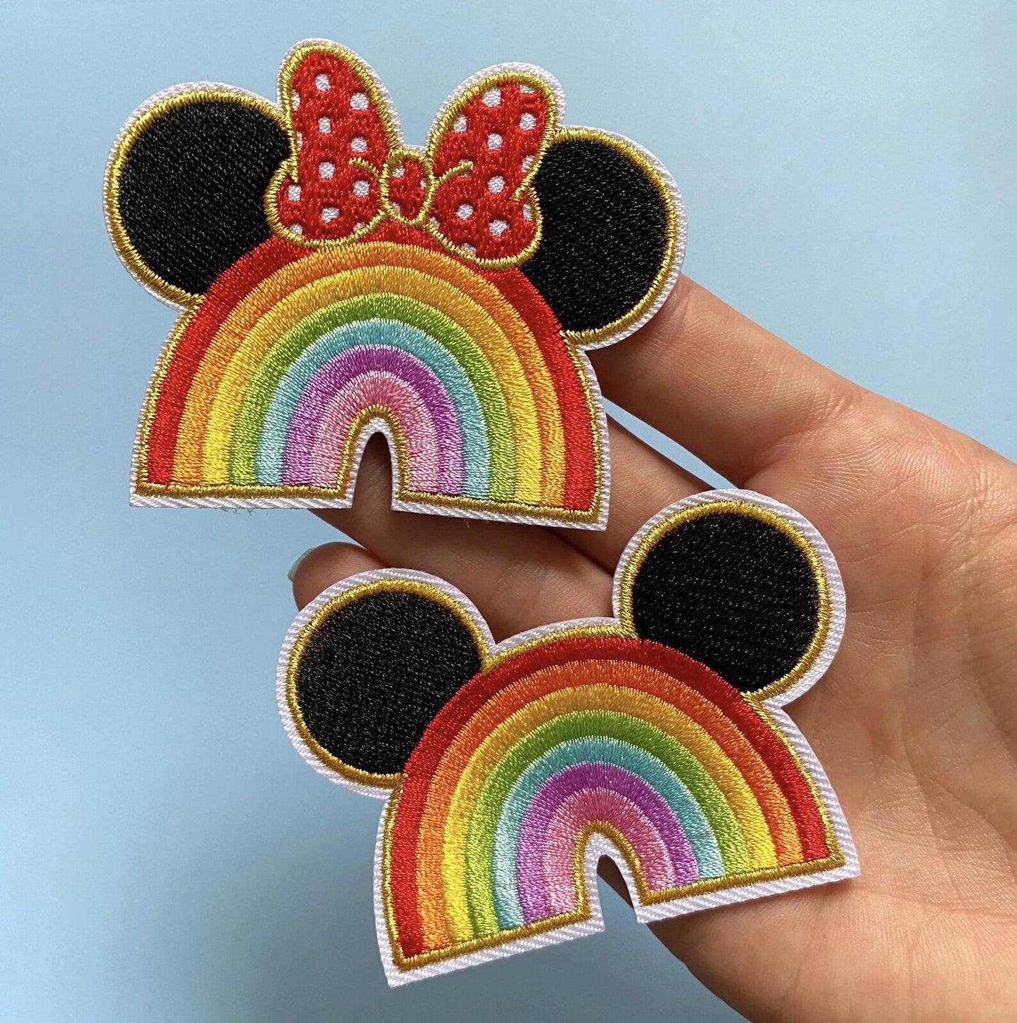 Set Parches Rainbow Mickey Minnie Mouse