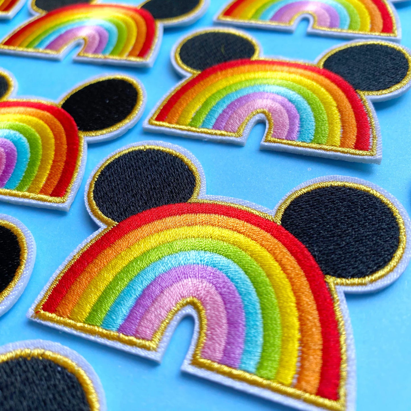 Set Parches Rainbow Mickey Minnie Mouse